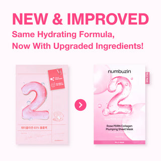 Numbuzin – No.2 Rose PDRN Collagen Plumping Sheet Mask, 1st