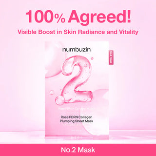 Numbuzin – No.2 Rose PDRN Collagen Plumping Sheet Mask, 1st