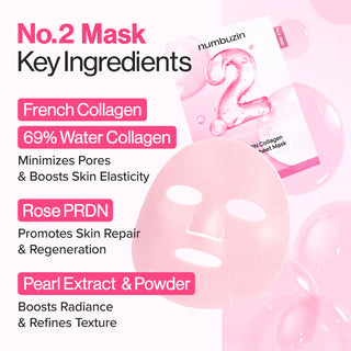 Numbuzin – No.2 Rose PDRN Collagen Plumping Sheet Mask, 1st