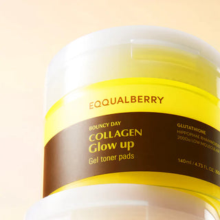 Eqqualberry – Collagen Glow Up Gel Toner Pads, 140ml/60pads