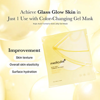 Medicube – Kojic Acid Turmeric Brightening Gel Mask, 1 Box, 4 sheets x 28g