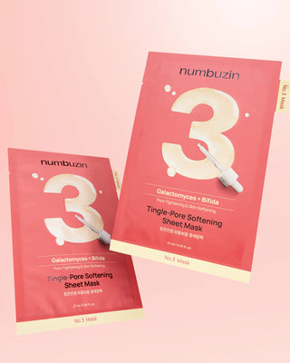 Numbuzin – No. 3 Tingle Pore Softening Sheet Mask, 1 Box, 5ea