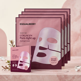 Eqqualberry – ماسك الكولاجين الهيدروجيل لشد المسام، 4 حبات