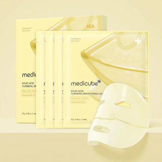 Medicube - قناع جل الكركم المفتّح بحمض الكوجيك، 1 علبة، 4 قطع × 28 جم