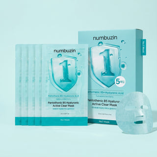 Numbuzin – No.1 Pantothenic B5 Hyaluronic Active Clear Mask – 26ml x 5 pcs